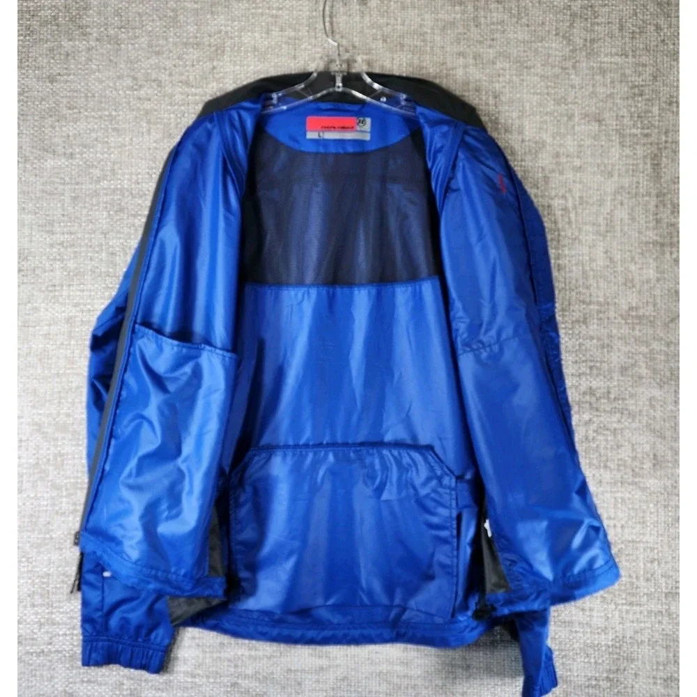 Novara Conversion Cycling Jacket to Vest Mens L Blue Zip Off‎ Sleeve Reflective